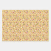Meerdere Floral op geel Inpakpapier Vel (Voorkant)