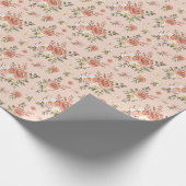 Meerdere Floral op roze Cadeaupapier (Hoek)
