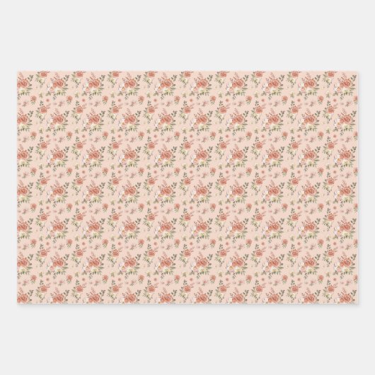 Meerdere Floral op roze Inpakpapier Vel (Voorkant 2)