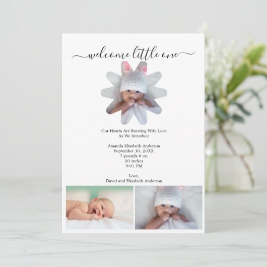 Meerdere foto Baby Boy of Girl Geboorteaankondigin Feestdagenkaart (Staand voorkant)