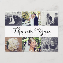 Meerdere foto bruiloft Dank u Briefkaart