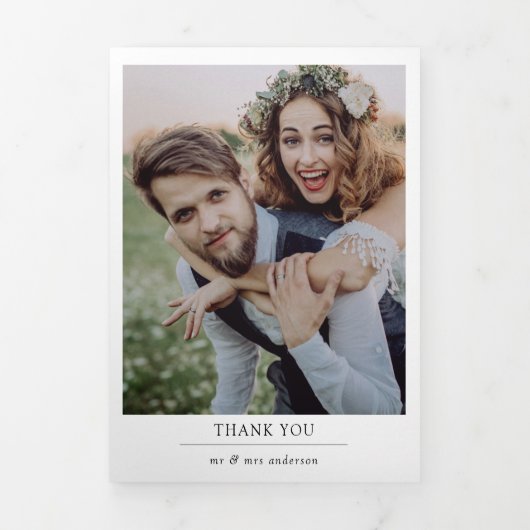Meerdere foto bruiloft trifold dank u kaart (Cover)