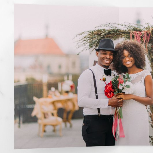 Meerdere foto bruiloft trifold dank u kaart (Binnenzijde eerst)