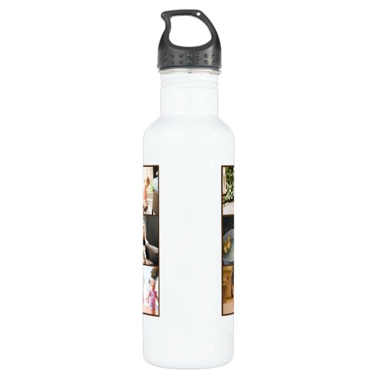 Meerdere Foto Collage Grootouders Gift Waterfles (Achterkant)