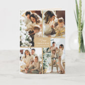 Meerdere foto Merry Christmas Gevouwen Goud Feestdagen Kaart (Voorkant)