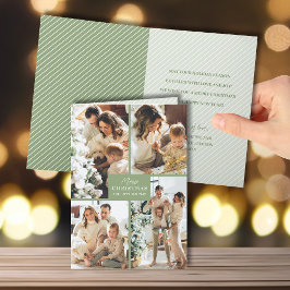 Meerdere foto Vrolijk Kerstfeest Gevouwen Feestdagen Kaart