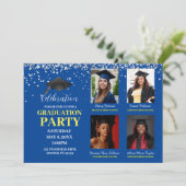 Meerdere fotoblauwe en gele GraduPartij Kaart (Staand voorkant)