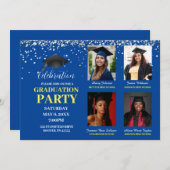 Meerdere fotoblauwe en gele GraduPartij Kaart (Voorkant / Achterkant)