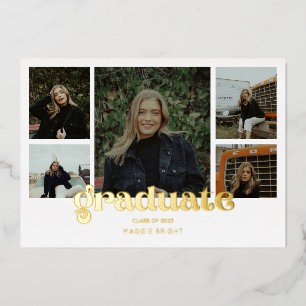 Meerdere foto's 2023 afstudeeraankondiging   folie uitnodiging