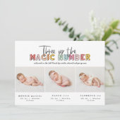 Meerdere foto's, drieledige geboorteaankondiging aankondiging (Staand voorkant)