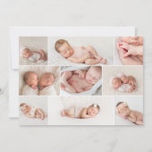 Meerdere foto's, drieledige geboorteaankondiging aankondiging (Achterkant)