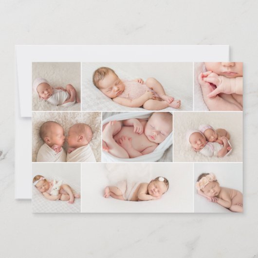 Meerdere foto's, drieledige geboorteaankondiging aankondiging (Achterkant)