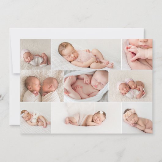 Meerdere foto's, drieledige geboorteaankondiging aankondiging (Achterkant)