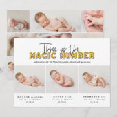 Meerdere foto's, drieledige geboorteaankondiging aankondiging (Voorkant / Achterkant)