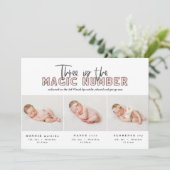 Meerdere foto's, drieledige geboorteaankondiging aankondiging (Staand voorkant)