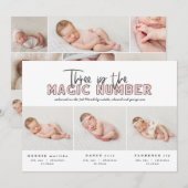 Meerdere foto's, drieledige geboorteaankondiging aankondiging (Voorkant / Achterkant)