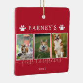 Meerdere foto's eerste kerstcadeau keramisch siera keramisch ornament (Rechts)