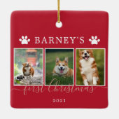 Meerdere foto's eerste kerstcadeau keramisch siera keramisch ornament (Achterkant)