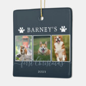 Meerdere foto's eerste kerstcadeau keramisch siera ornament (Links)