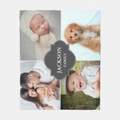 Meerdere foto's Familienaam Creet gepersonaliseerd Fleece Deken (Voorkant)