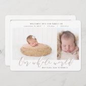 Meerdere foto's geboorte aankondiging. aankondiging (Voorkant / Achterkant)