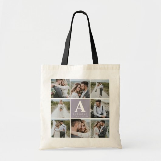 Meerdere foto's initiaal cadeau tote bag (Voorkant)