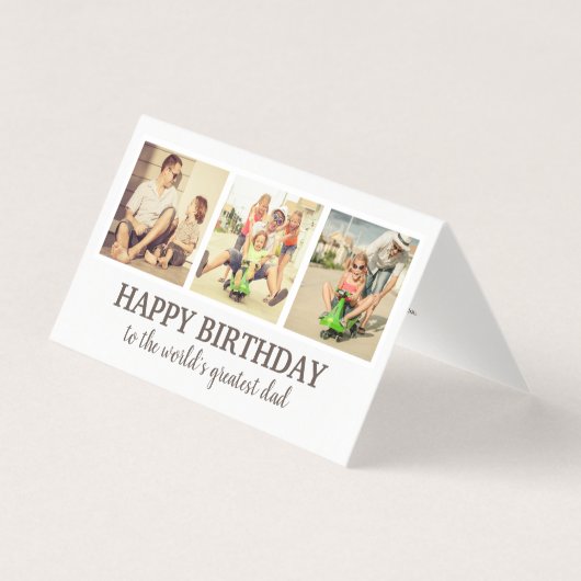 Meerdere foto's Kinderen Pet Happy Birthday Pap Kaart (Voorkant)