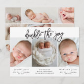 Meerdere foto's met dubbele geboorte aankondiging (Voorkant / Achterkant)