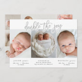 Meerdere foto's met dubbele geboorte aankondiging (Voorkant / Achterkant)