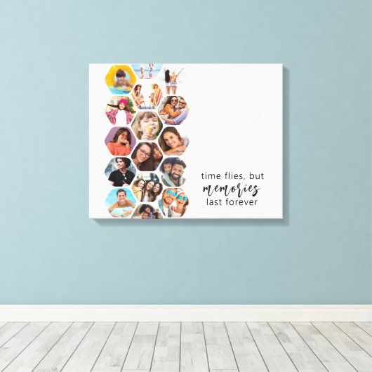 Meerdere foto's voor collage herinneringen Eenvoud Canvas Afdruk (Insitu (Houten vloer))