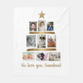 Meerdere foto's We Love You Oma Kerstboom Fleece Deken (Voorkant)