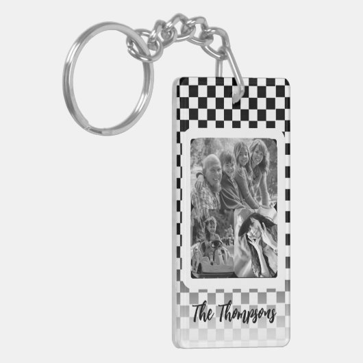 Meerdere foto's zwart-wit sleutelhanger (Voorkant Links)