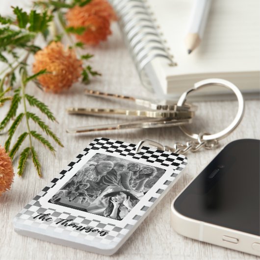 Meerdere foto's zwart-wit sleutelhanger (Voorkant Rechts)