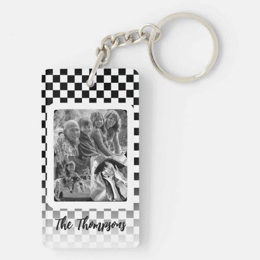 Meerdere foto's zwart-wit sleutelhanger (achterkant)