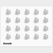 Meerdere geesten halloween ronde sticker (Vel)