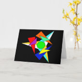 Meerdere gekleurde geometrische sterren barst uit kaart (Gele Bloem)