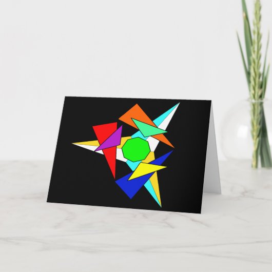 Meerdere gekleurde geometrische sterren barst uit kaart (Voorkant)