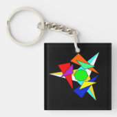 Meerdere gekleurde geometrische sterren barst uit sleutelhanger (Voorkant)