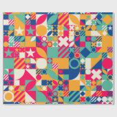 Meerdere geometrische vormen cadeaupapier (Vlak)