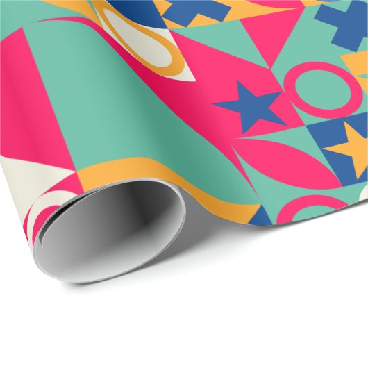 Meerdere geometrische vormen cadeaupapier (Rol Hoek)