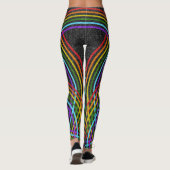 Meerdere Glitter Rainbows, glimmend zwart, LGBT Pr Leggings (Achterkant)
