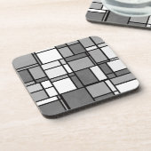 Meerdere grijze witte Mondriaan geïnspireerd patro Bier Onderzetter (Linkerzijde)