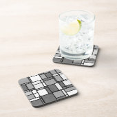 Meerdere grijze witte Mondriaan geïnspireerd patro Bier Onderzetter (Rechterzijde)