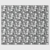 Meerdere grijze witte Mondriaan geïnspireerd patro Cadeaupapier (Vlak)