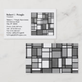Meerdere grijze witte Mondriaan geïnspireerd patro Visitekaartje (Voorkant / Achterkant)