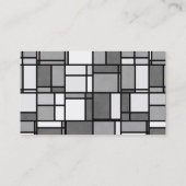 Meerdere grijze witte Mondriaan geïnspireerd patro Visitekaartje (Achterkant)