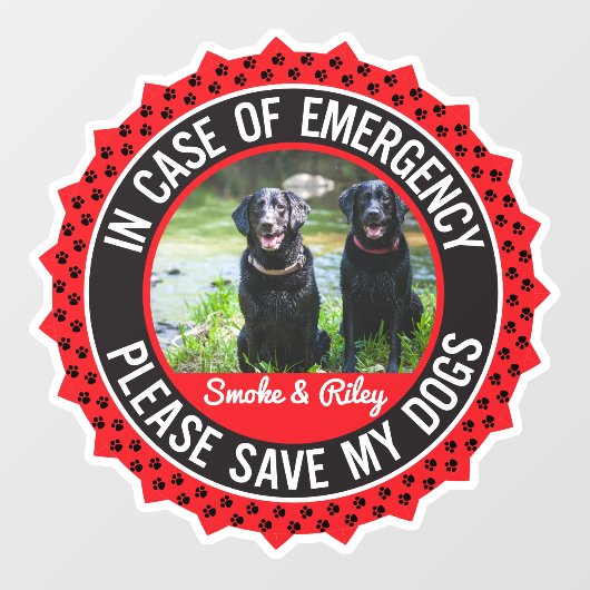 Meerdere Honden Veiligheidswaarschuwing Aangepaste Raamsticker (Vel)