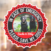 Meerdere Honden Veiligheidswaarschuwing Aangepaste Raamsticker (Vel 2)