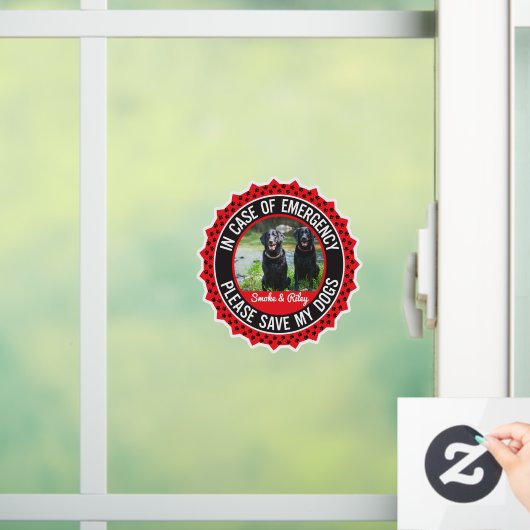 Meerdere Honden Veiligheidswaarschuwing Aangepaste Raamsticker (Huis)