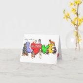 Meerdere Hondenrassen Puppy Love Kaart (Gele Bloem)